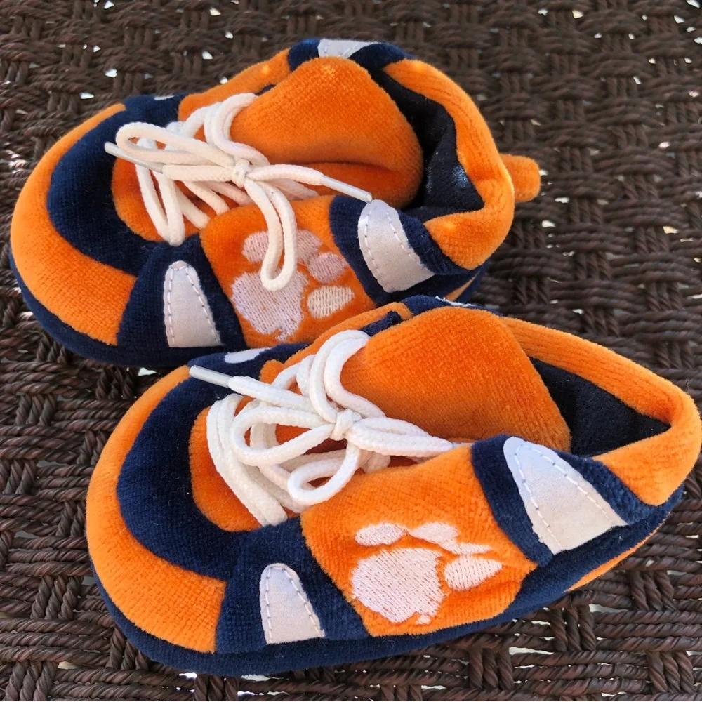 Baby shoes orange blue tiger paw clemson